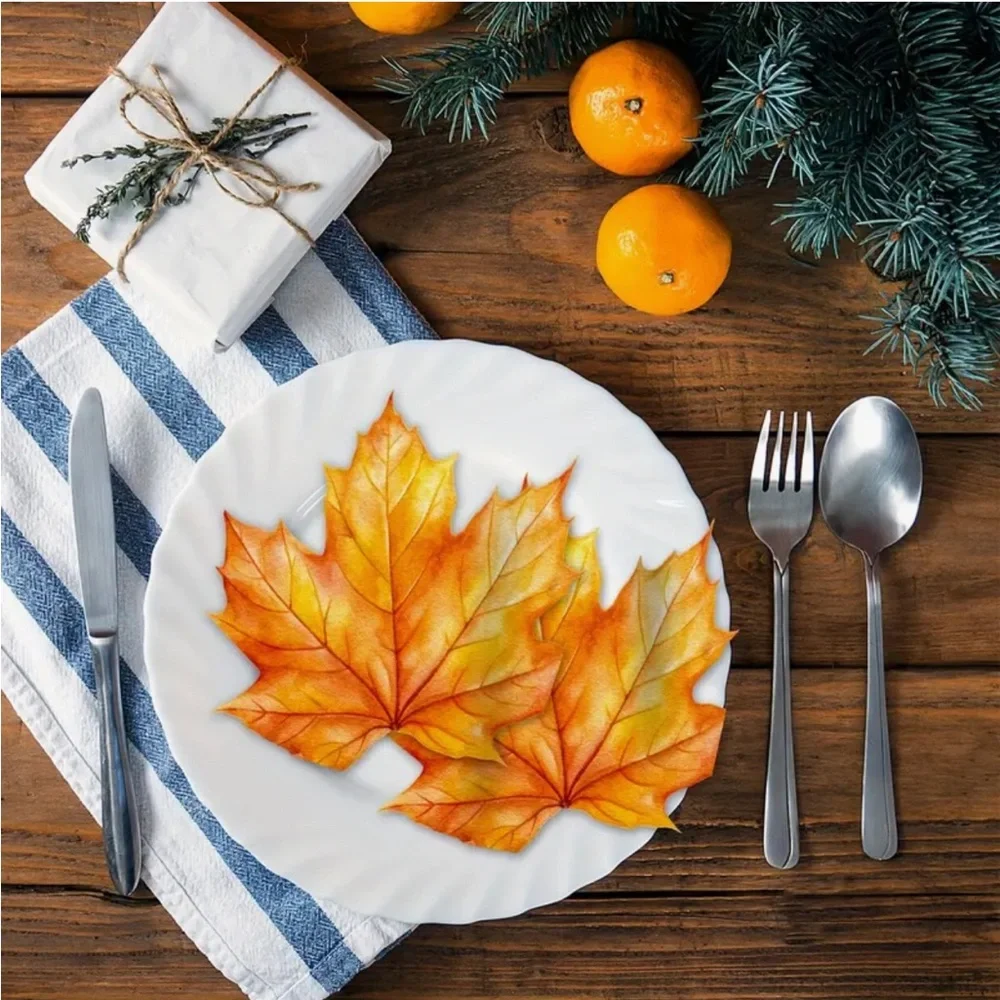 Autumn Maple Shaped Leaves Paper Napkins Party Decor - 20pcs